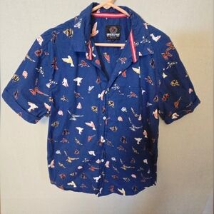 Resolution Clothing Navy and Red Patterned Shirt